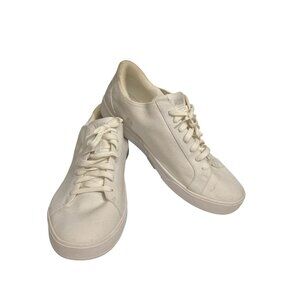 Kizik unisex wide size Men's 11 Women's 12.5 White Canvas Casual Sneakers shoes